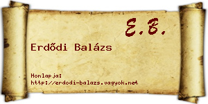 Erdődi Balázs névjegykártya